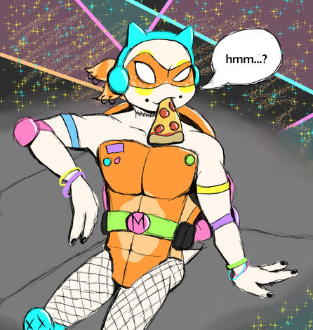 Princess's version of Mikey. Done in a comic booky style, Mikey is listening to music and thinking about raves.