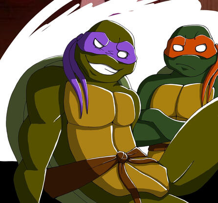 Princess's artwork. 2003 Donnie looking evil and extra shiny.